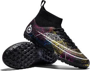 Kids Soccer Shoes Indoor Futsal Turf Youth Soccer Cleats Boys TF High-Top Football Boots for Training Outdoor Indoor