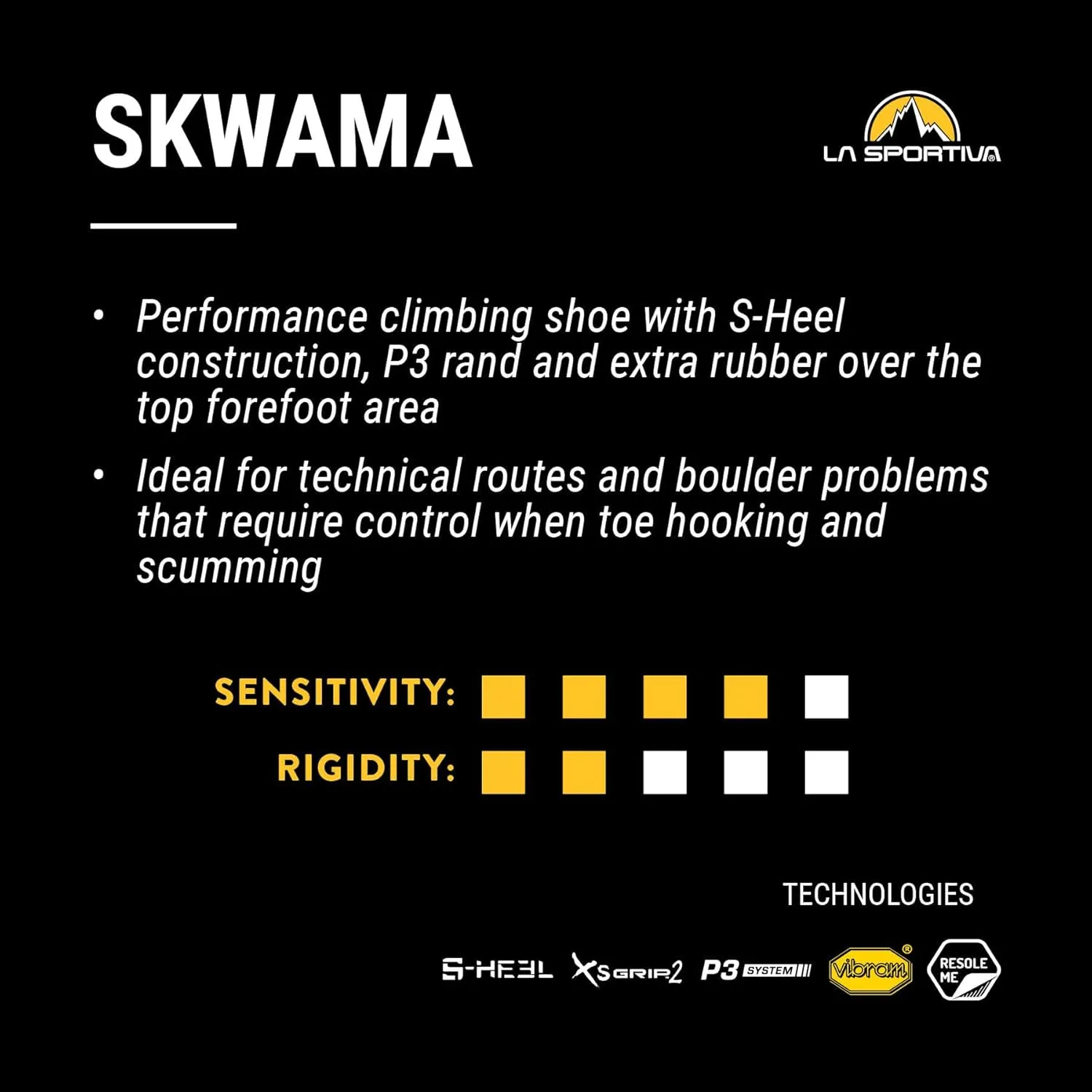 La Sportiva Mens Skwama Performance Rock Climbing Shoes