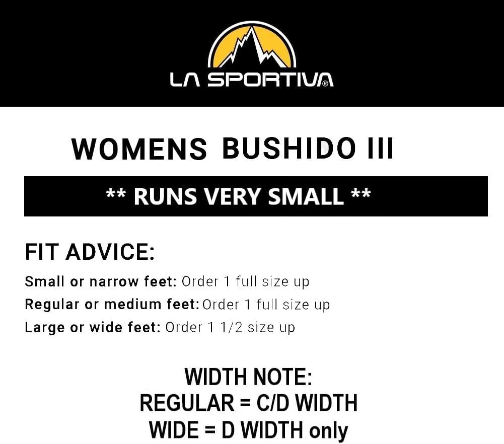 La Sportiva Womens Bushido III Performance Mountain/Trail Running Shoes