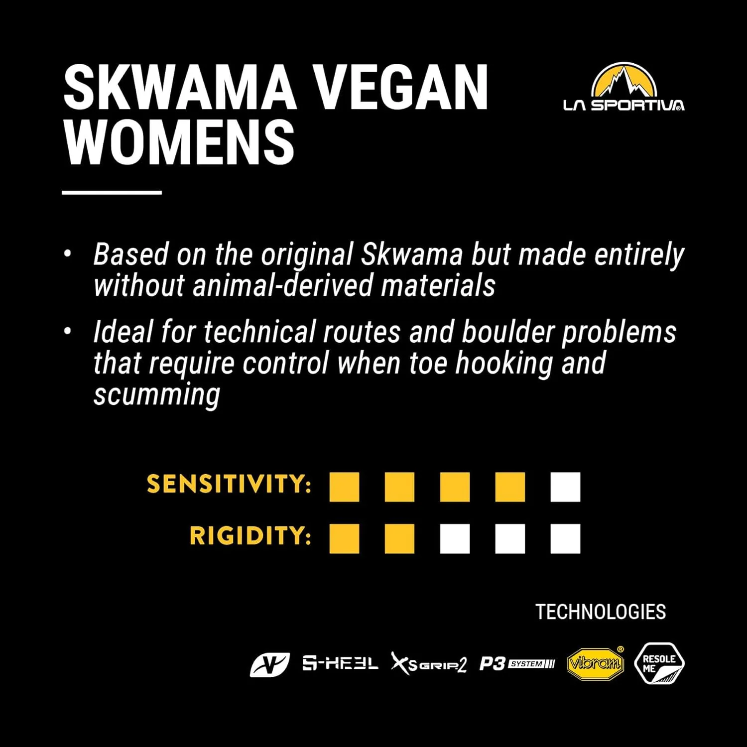 La Sportiva Womens Skwama Vegan Performance Rock Climbing Shoe