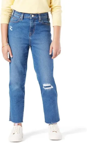 Levi Strauss Signature Gold Girls' High Rise Ankle Straight Jeans