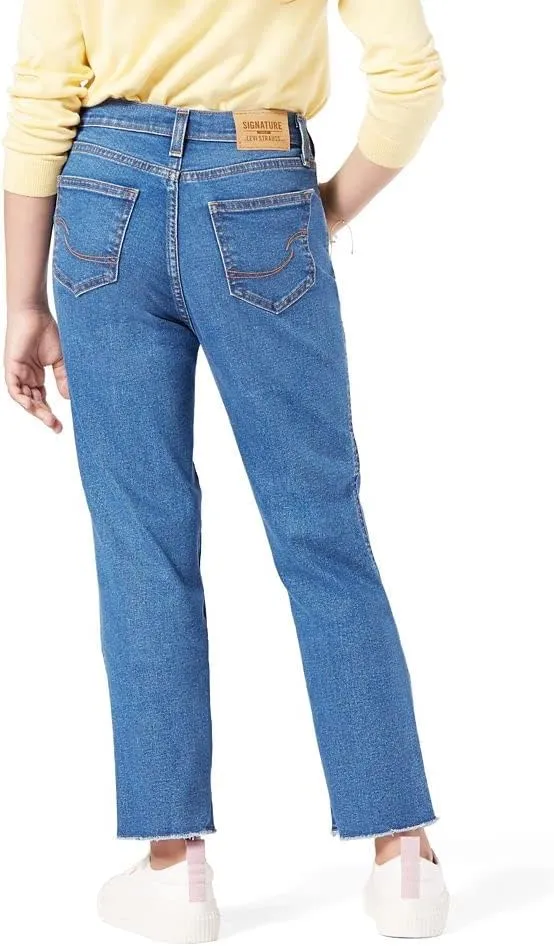 Levi Strauss Signature Gold Girls' High Rise Ankle Straight Jeans