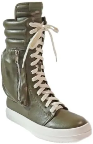 Liliana Women's High Top Fashion Sneaker Lace Up Street Shoes with Side Pocket Racer-1