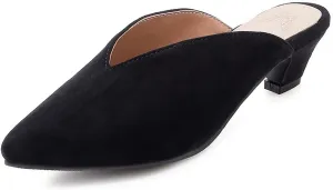 LISYIIZ Womens SS123 Comfort Solid Low Top Imitated Suede Low Flare Slides