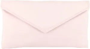 LONI Womens Neat Envelope Faux Suede Clutch Bag/Shoulder Bag