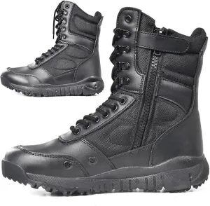 Man Tactical Military Boots Black Men's Shoes Desert Combat Army Outdoor Hiking Shoes Side zipper