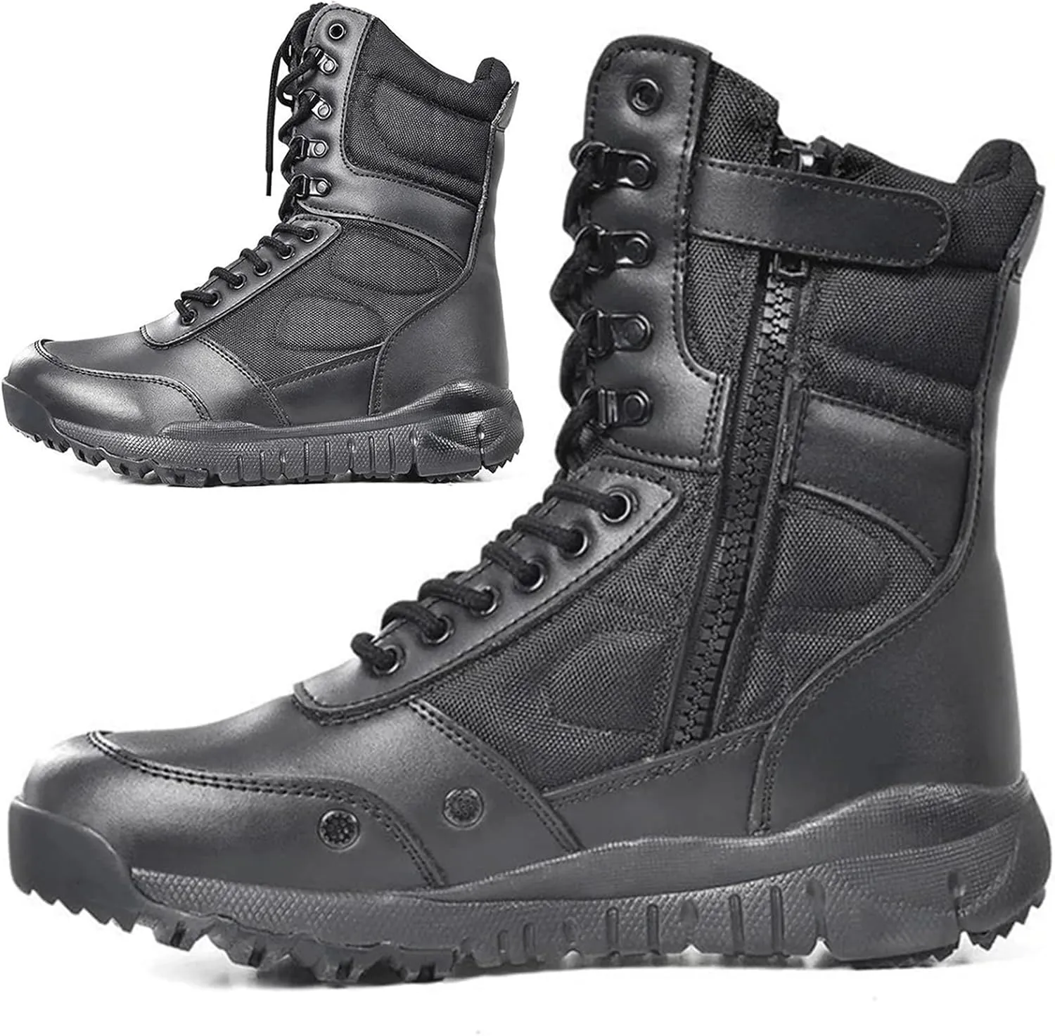 Man Tactical Military Boots Black Men's Shoes Desert Combat Army Outdoor Hiking Shoes Side zipper