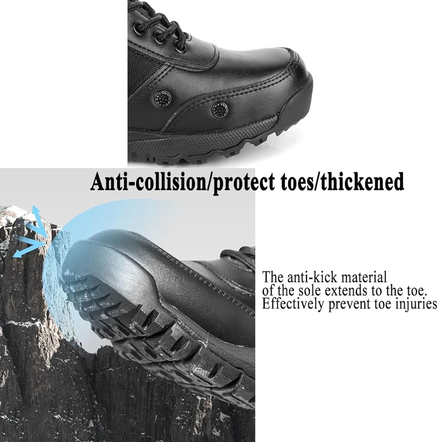 Man Tactical Military Boots Black Men's Shoes Desert Combat Army Outdoor Hiking Shoes Side zipper
