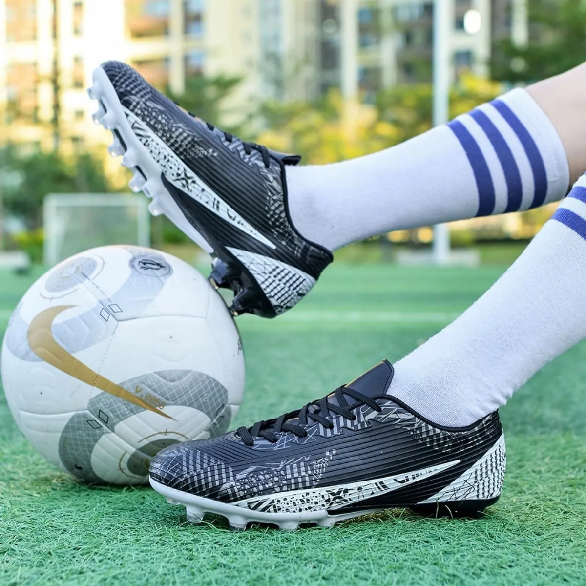 Mens Football Cleats Soccer Shoes: Turf Grip Design for Daily Training Game Day for Mens Womens