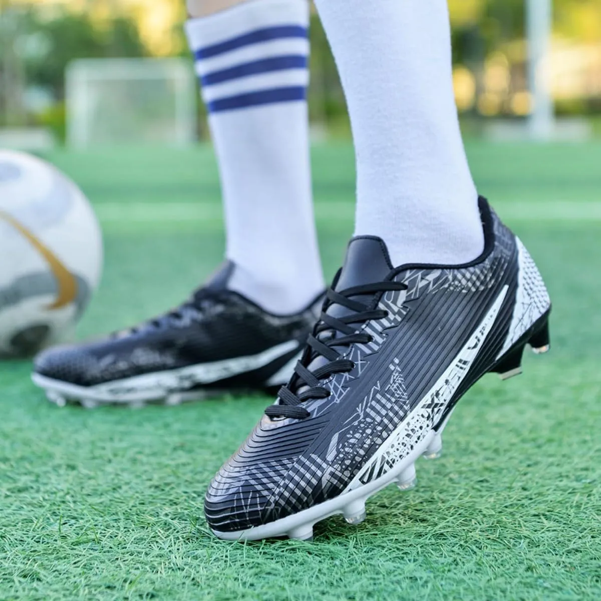 Mens Football Cleats Soccer Shoes: Turf Grip Design for Daily Training Game Day for Mens Womens