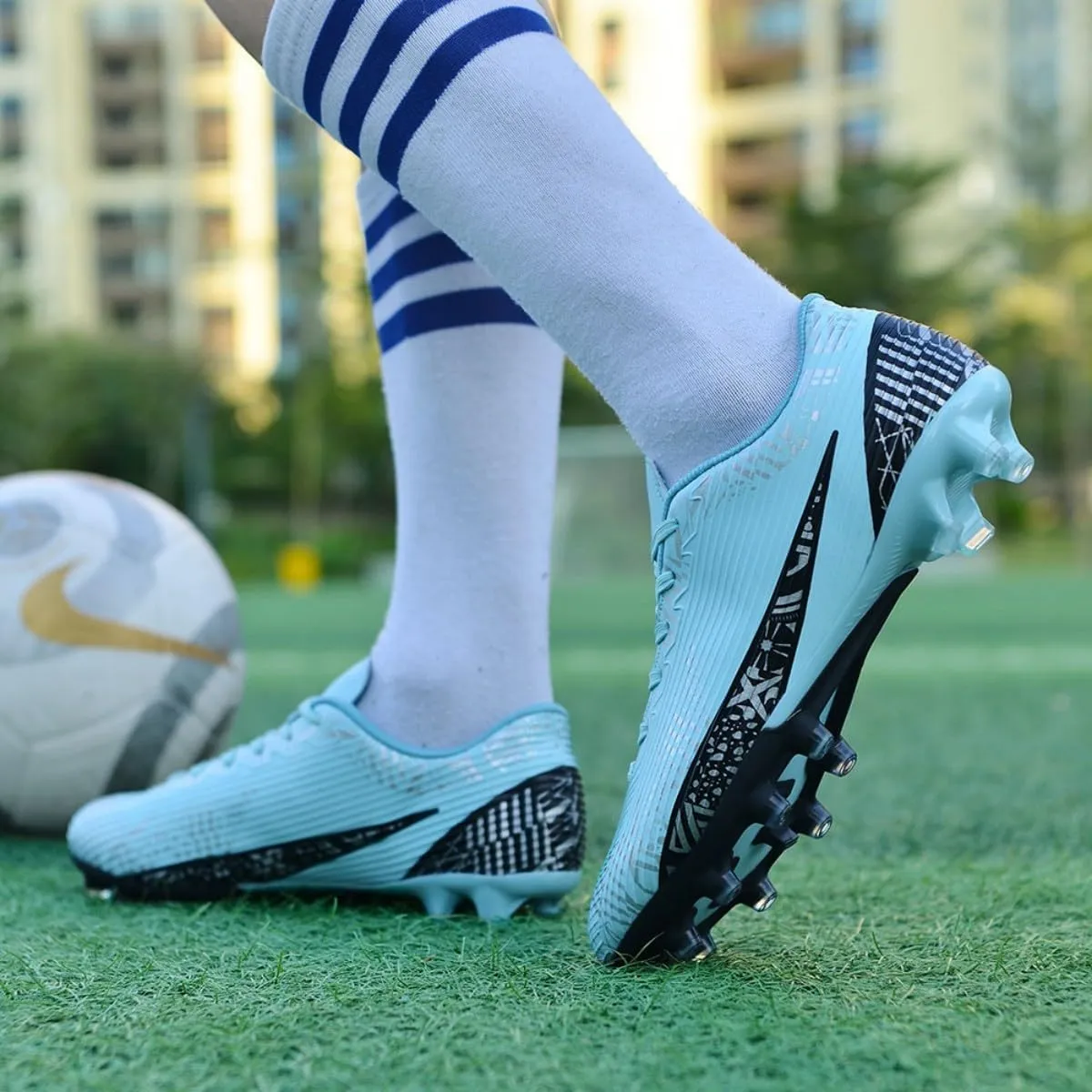 Mens Football Cleats Soccer Shoes: Turf Grip Design for Daily Training Game Day for Mens Womens