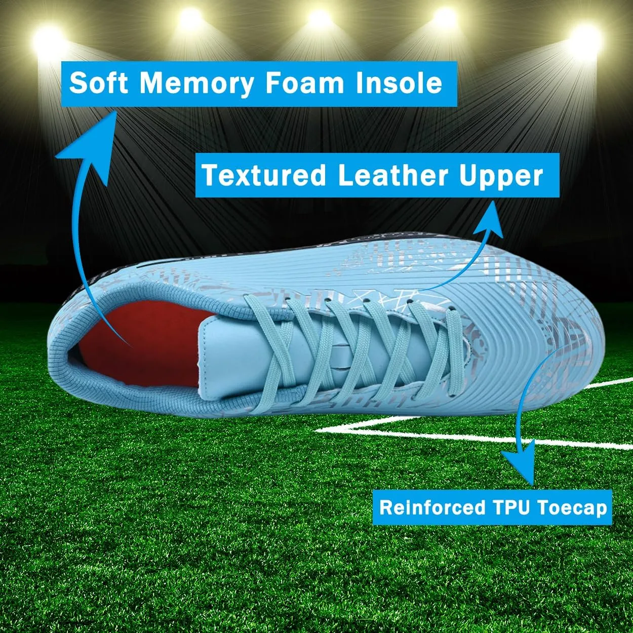 Mens Football Cleats Soccer Shoes: Turf Grip Design for Daily Training Game Day for Mens Womens