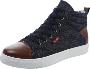 Men's High Top Shoes Casual Lace-up Denim Canvas Sneaker Shoes