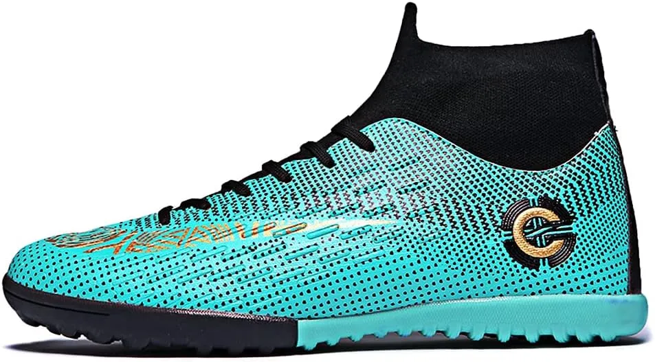Mens Soccer Cleats Football Boots High-Top Outdoor/Indoor Training Athletic Sneaker