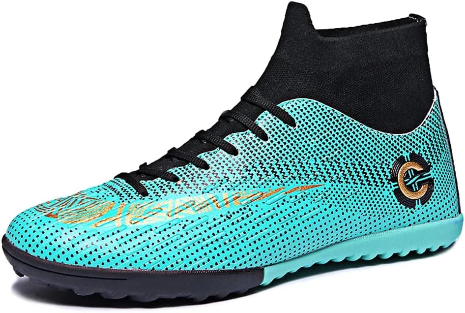 Mens Soccer Cleats Football Boots High-Top Outdoor/Indoor Training Athletic Sneaker
