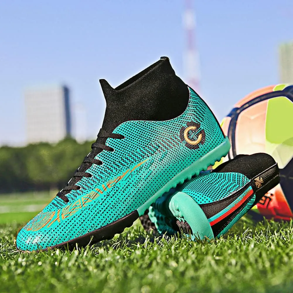 Mens Soccer Cleats Football Boots High-Top Outdoor/Indoor Training Athletic Sneaker