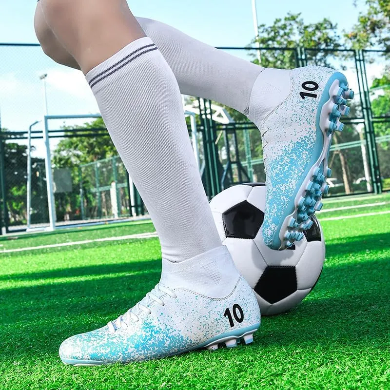 Men's Soccer Cleats Professional Football Boots High-Top Comfortable Breathable Outdoor Indoor Athletic Futsal Training Sneaker