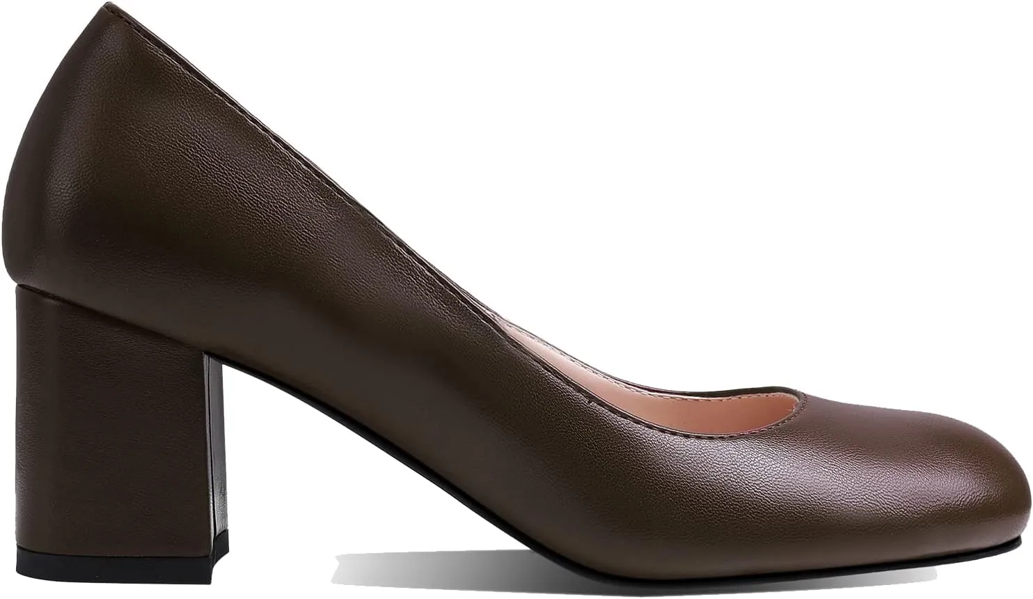 MOOMMO Women Classic Chunky Block Heel Suede Pumps Round Closed Toe Slip On 2" Low Thick Heels Dress Shoes Matte Patent Spring Fashion Office Ladies Work Pump Basic Shoe Elegant Wedding 4-11 M US