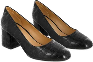 MOOMMO Women's Classic Chunky Block Heel Suede Pumps Round Closed Toe Slip On 2" Low Thick Heels Dress Shoes Matte Patent Leather Spring Fashion Office Work Pump Basic Shoe Elegant Wedding 4-11 M US