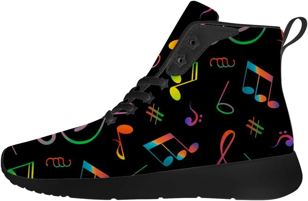 Music Shoes for Women Men Music Note High Top Sneakers High Top Shoes Gifts for Men Women