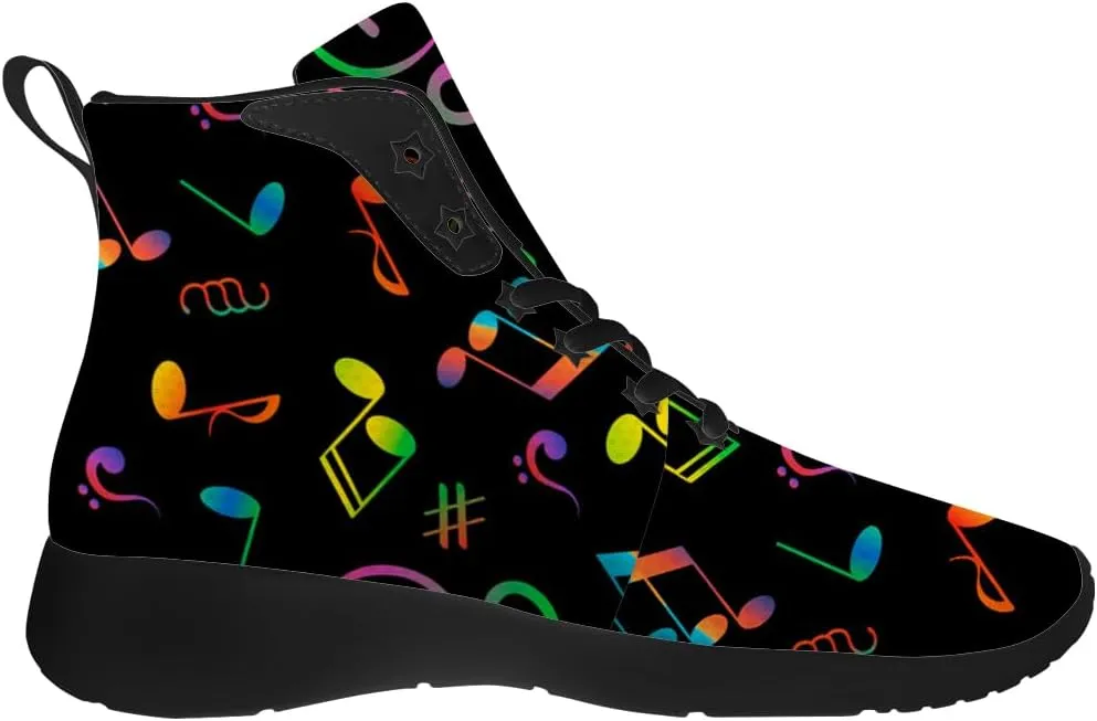 Music Shoes for Women Men Music Note High Top Sneakers High Top Shoes Gifts for Men Women