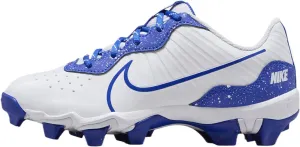 Nike Alpha Huarache 4 Keystone Little/Big Kids' Baseball Cleats (DJ6525-105, White/Hyper Royal) Size 3.5