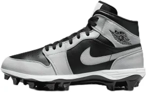 NIKE Jordan 1 Mid TD Men's Football Cleat (FJ6805-002, Black/Light Smoke Grey/Black/Light Smoke Grey) Size 11.5