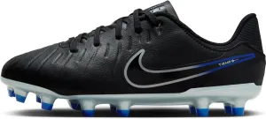 Nike Jr. Tiempo Legend 10 Academy Little/Big Kids' Multi-Ground Low-Top Soccer Cleats (DV4348-040, Black/Chrome-Hyper Royal) Size 4