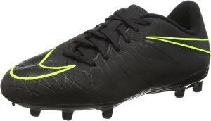 Nike Kids Hypervenom Phelon II FG Black/Black/Volt Shoes - 3.5Y