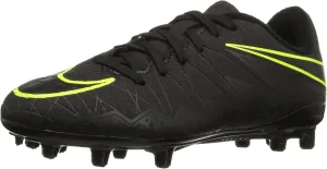 Nike Kids Hypervenom Phelon II FG Black/Black/Volt Shoes - 3Y