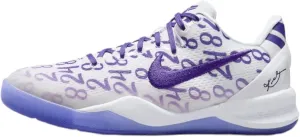 Nike Kobe Grade School Basketball Shoe White/Court Purple-White FN0266-101 6.5Y
