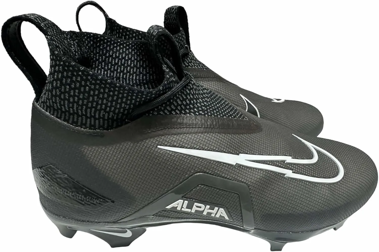 Nike Men's Alpha Menace Elite3 Football Cleats Shoes Black/White/Iron Grey #CT6648-010 - Size Men's 10