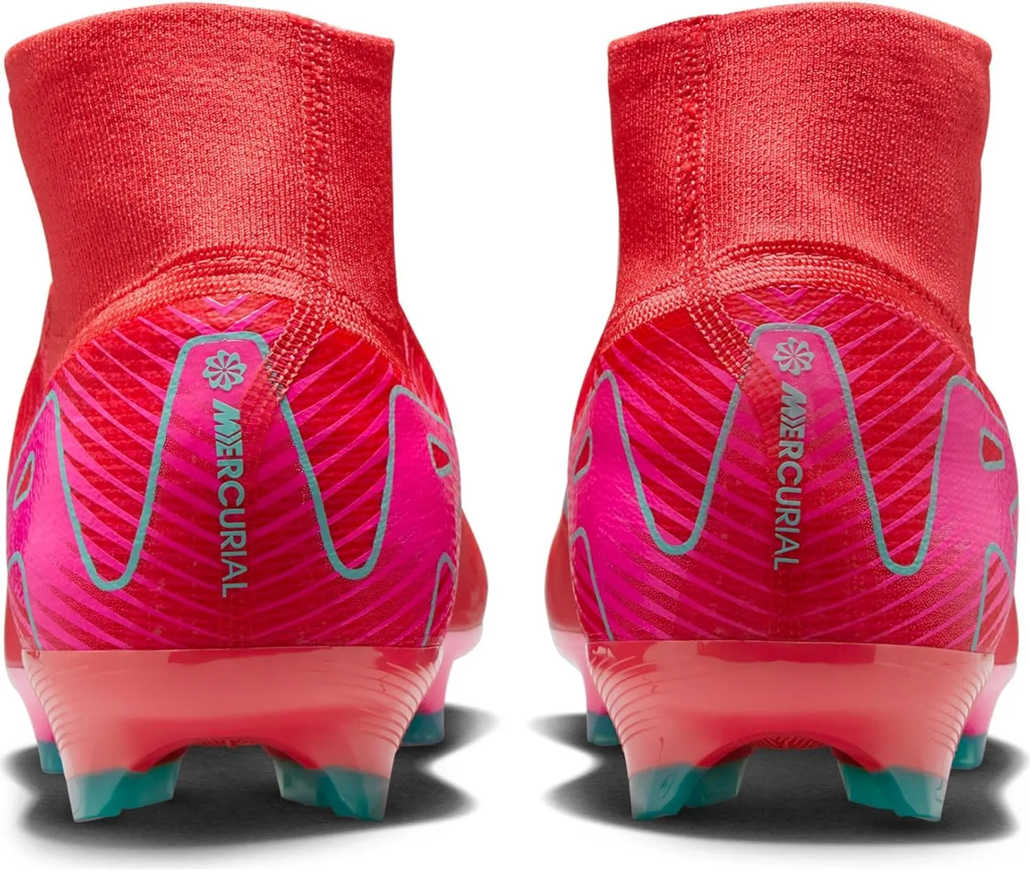 Nike Mercurial Superfly 10 Pro FG High-Top Soccer Cleats (HF9433-800, Ember Glow/Aurora Green)