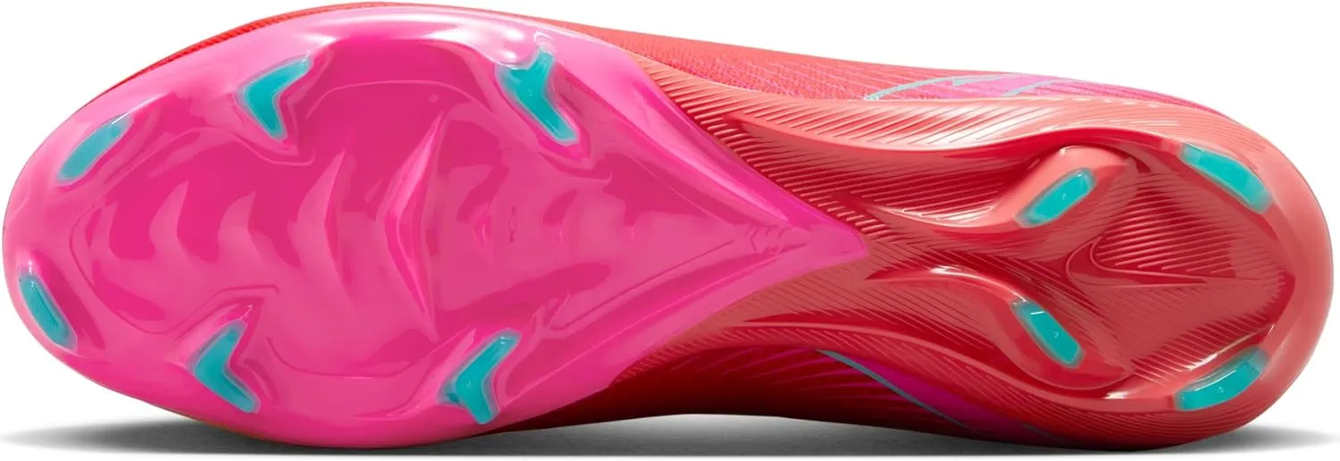 Nike Mercurial Superfly 10 Pro FG High-Top Soccer Cleats (HF9433-800, Ember Glow/Aurora Green)