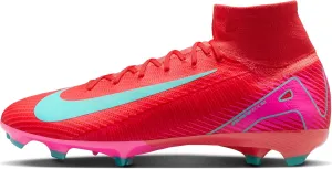 Nike Mercurial Superfly 10 Pro FG High-Top Soccer Cleats (HF9433-800, Ember Glow/Aurora Green)