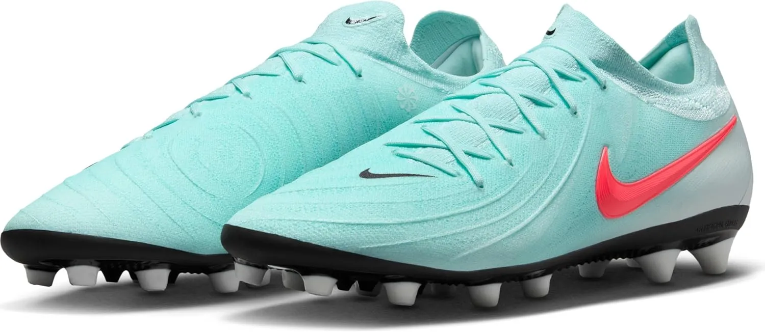 Nike Phantom GX 2 Pro AG Low-Top Soccer Cleats (FJ2582-300, Mint/Off Noir/Atomic Red)