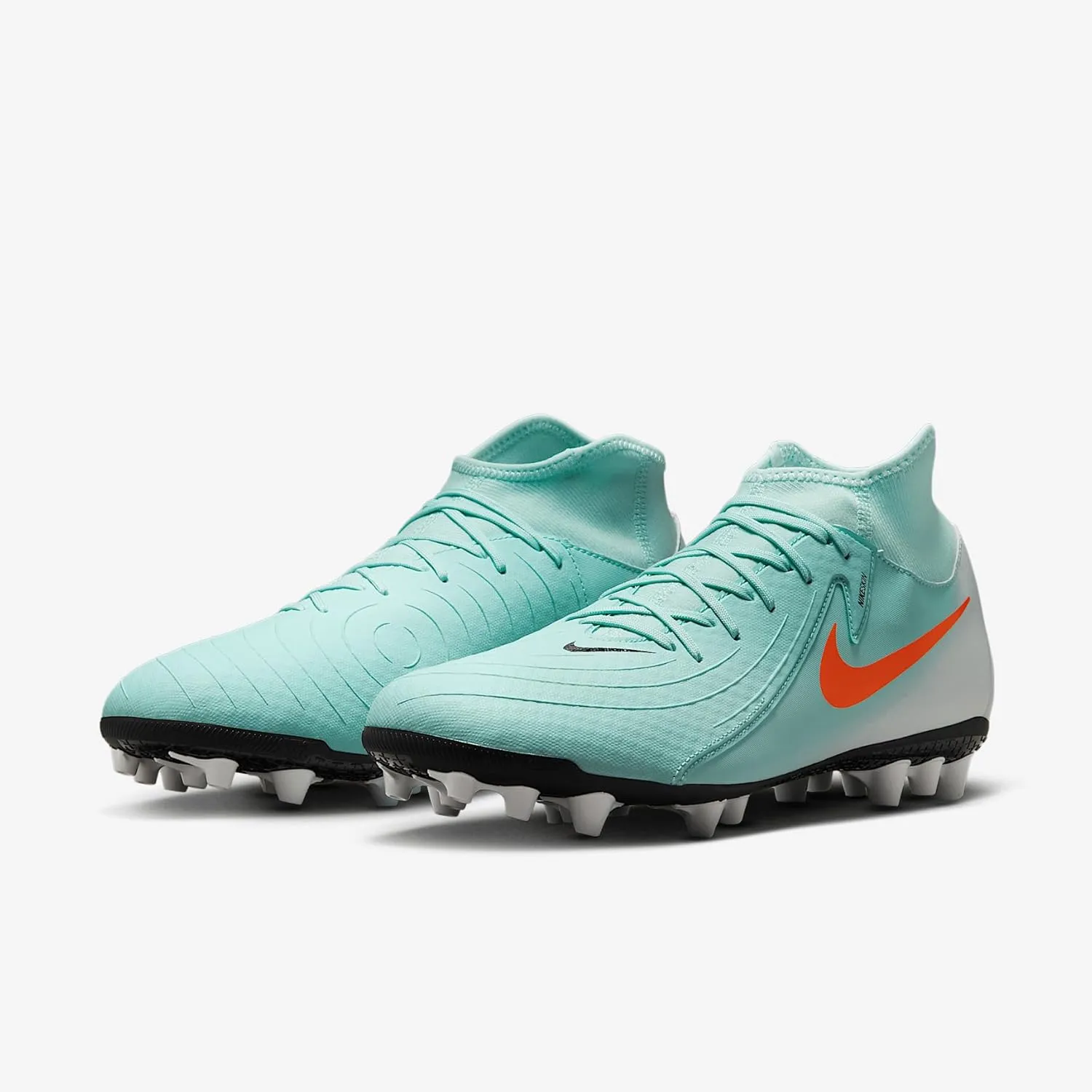 Nike Phantom Luna 2 Academy AG High-Top Soccer Cleats (FJ2585-300, Mint/Off Noir/Atomic Red)