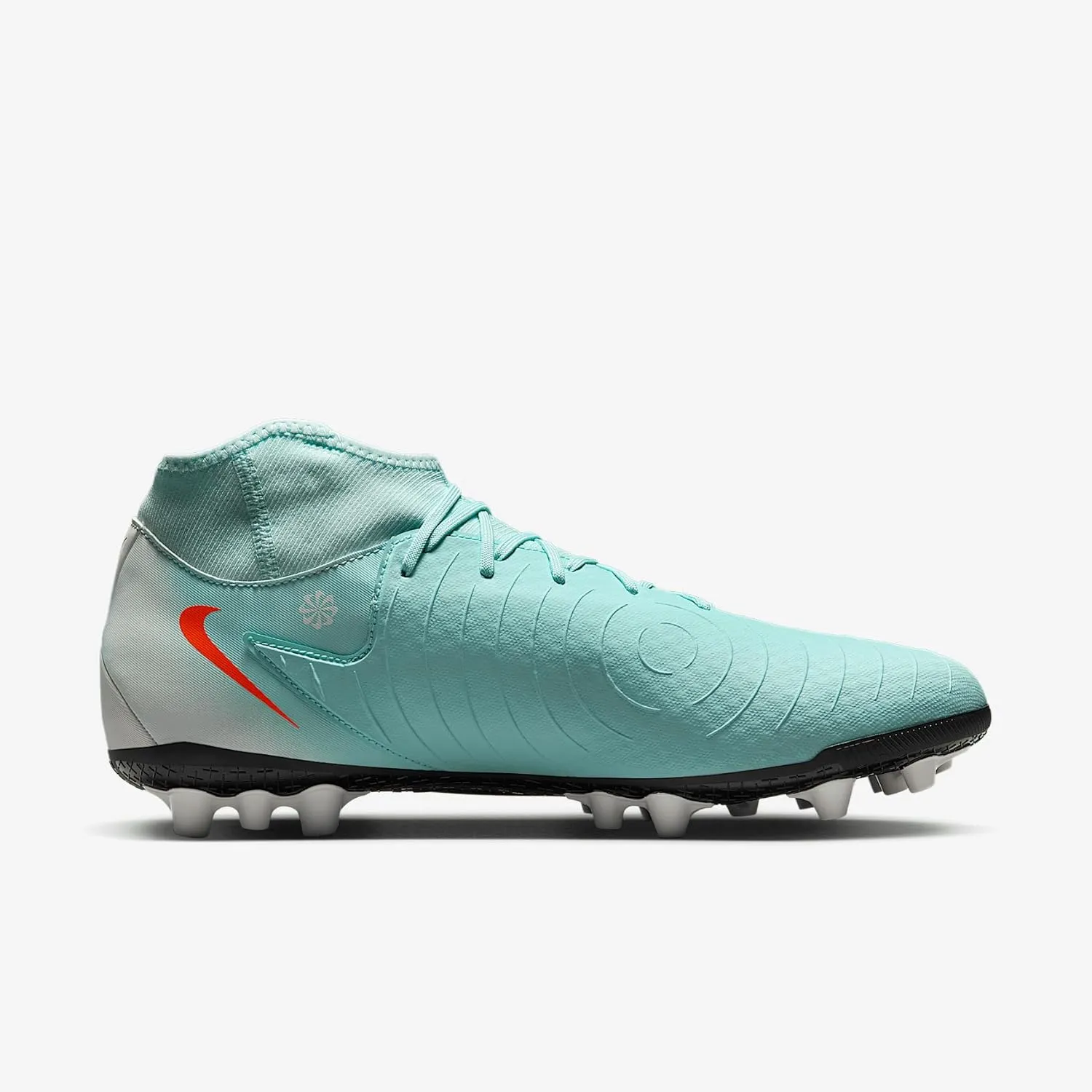 Nike Phantom Luna 2 Academy AG High-Top Soccer Cleats (FJ2585-300, Mint/Off Noir/Atomic Red)