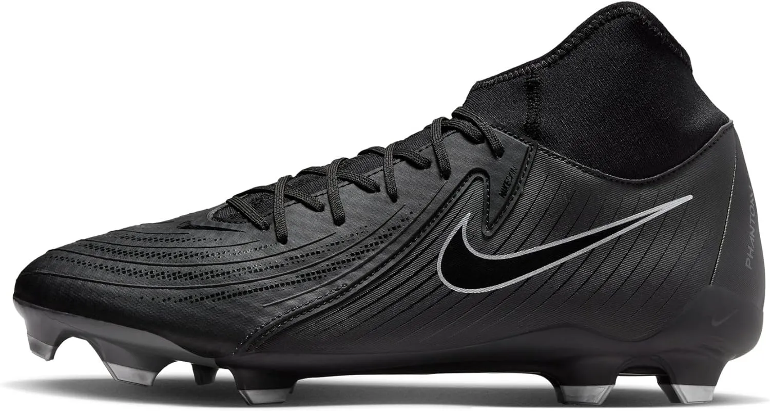 Nike Phantom Luna 2 Academy MG High-Top Soccer Cleats (FD6725-001, Black/Black) Size 4.5