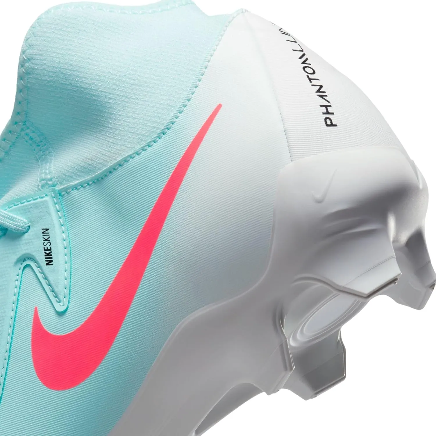 Nike Phantom Luna 2 Academy MG High-Top Soccer Cleats (FD6725-300, Mint/Off Noir/Atomic Red)