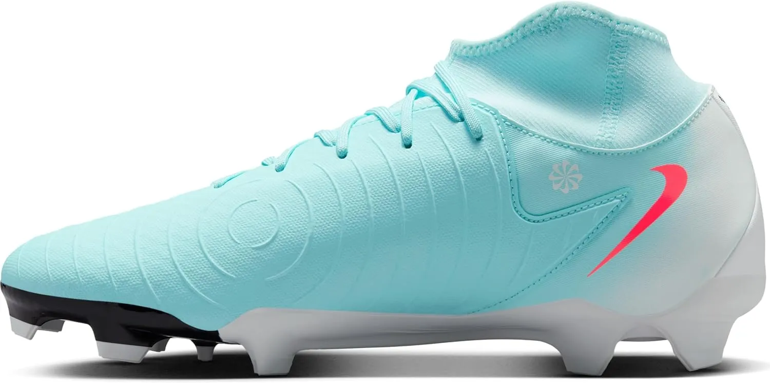 Nike Phantom Luna 2 Academy MG High-Top Soccer Cleats (FD6725-300, Mint/Off Noir/Atomic Red)