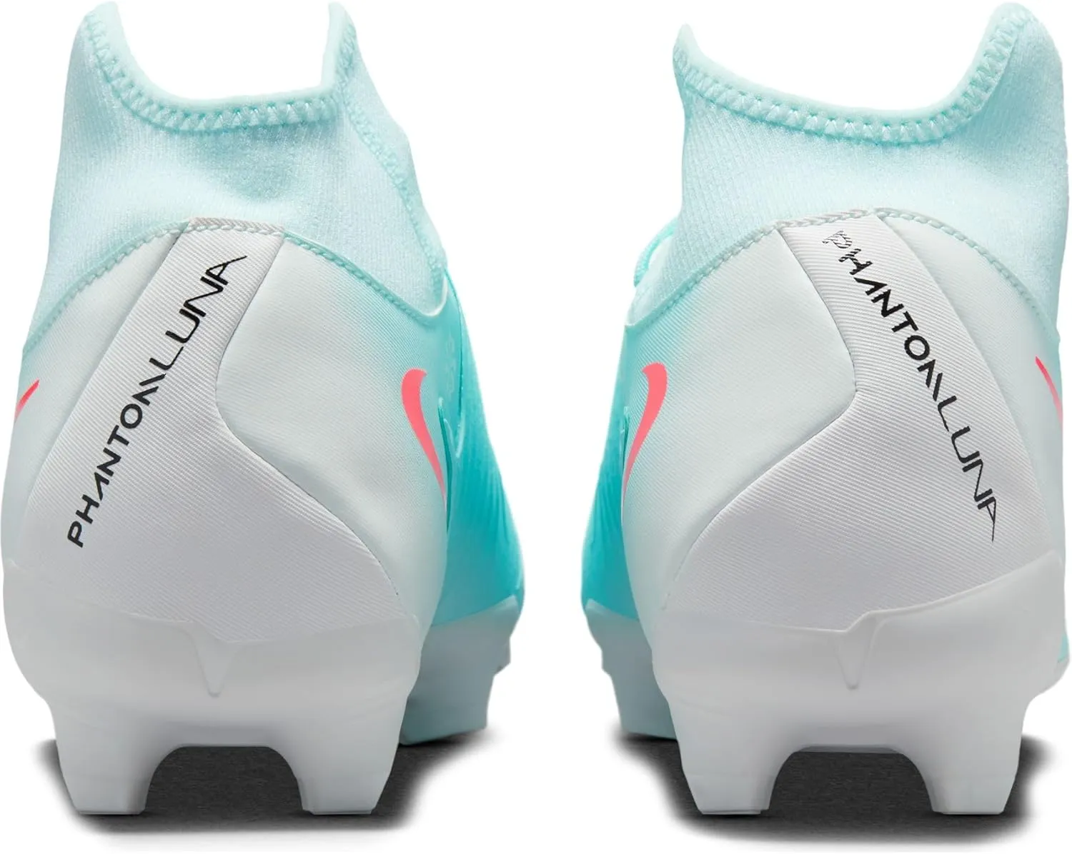Nike Phantom Luna 2 Academy MG High-Top Soccer Cleats (FD6725-300, Mint/Off Noir/Atomic Red)