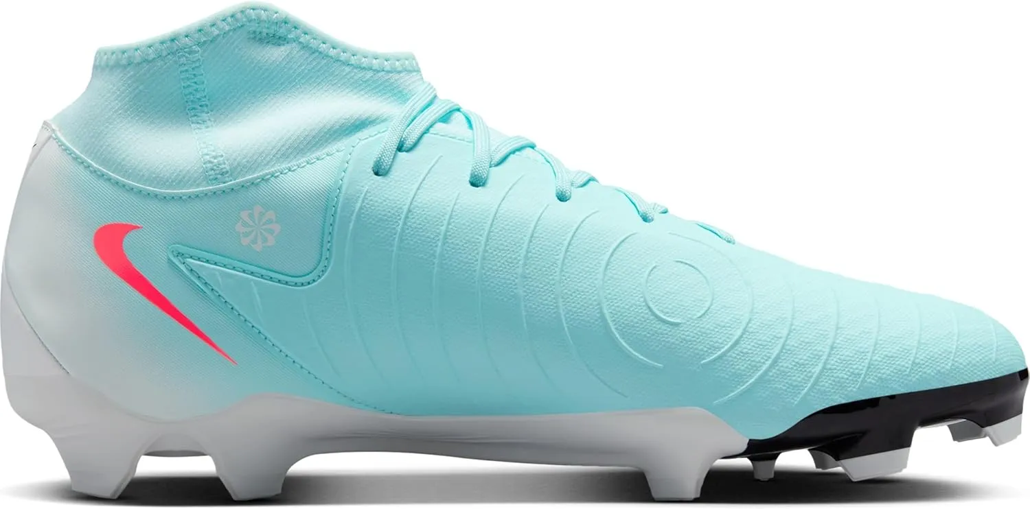 Nike Phantom Luna 2 Academy MG High-Top Soccer Cleats (FD6725-300, Mint/Off Noir/Atomic Red)