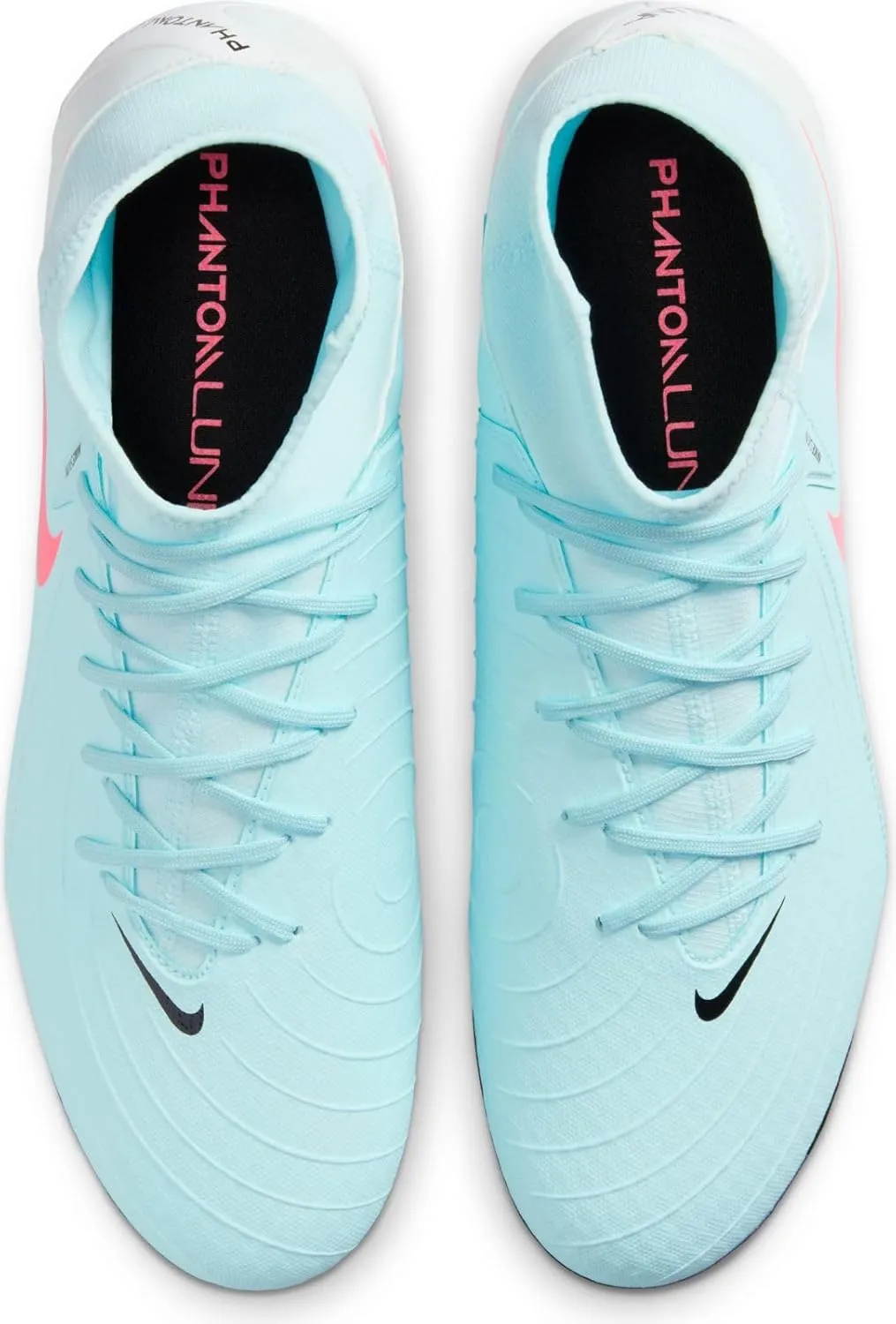Nike Phantom Luna 2 Academy MG High-Top Soccer Cleats (FD6725-300, Mint/Off Noir/Atomic Red)