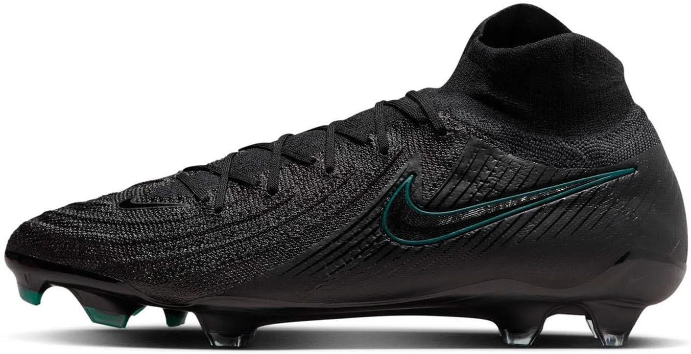 Nike Phantom Luna 2 Elite FG High-Top Soccer Cleats (FJ2572-002, Black/Deep Jungle/Black) Size 8.5