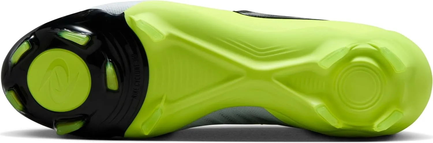Nike Phantom Luna 2 Pro FG High-Top Soccer Cleats (FJ2575-003, Metallic Silver/Volt/Black)