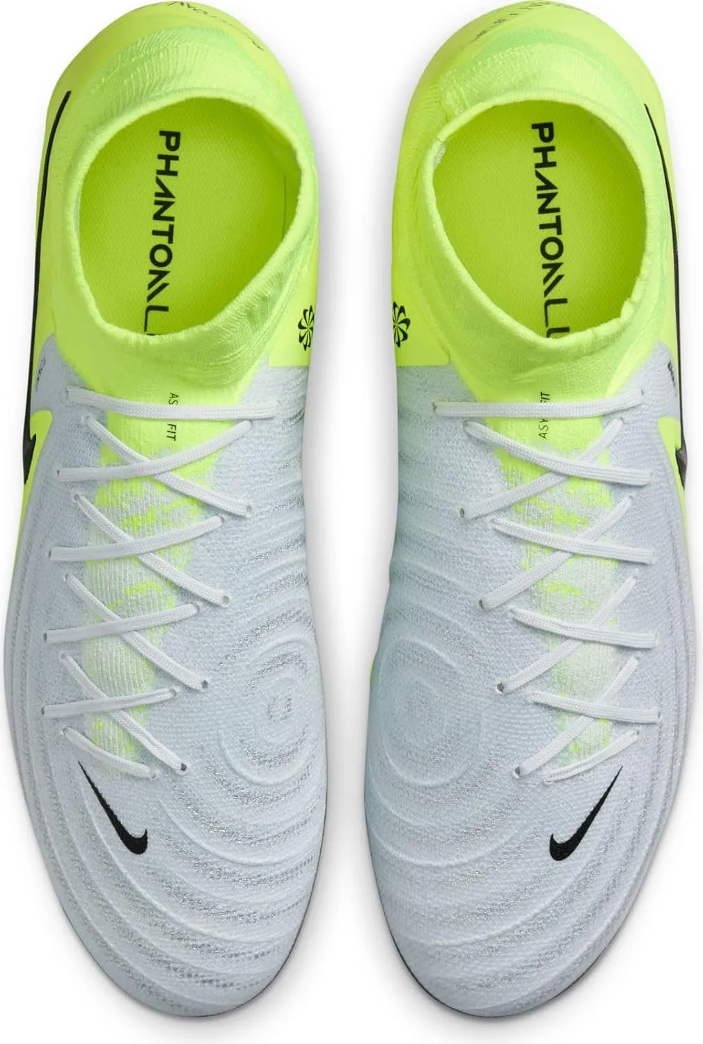 Nike Phantom Luna 2 Pro FG High-Top Soccer Cleats (FJ2575-003, Metallic Silver/Volt/Black)