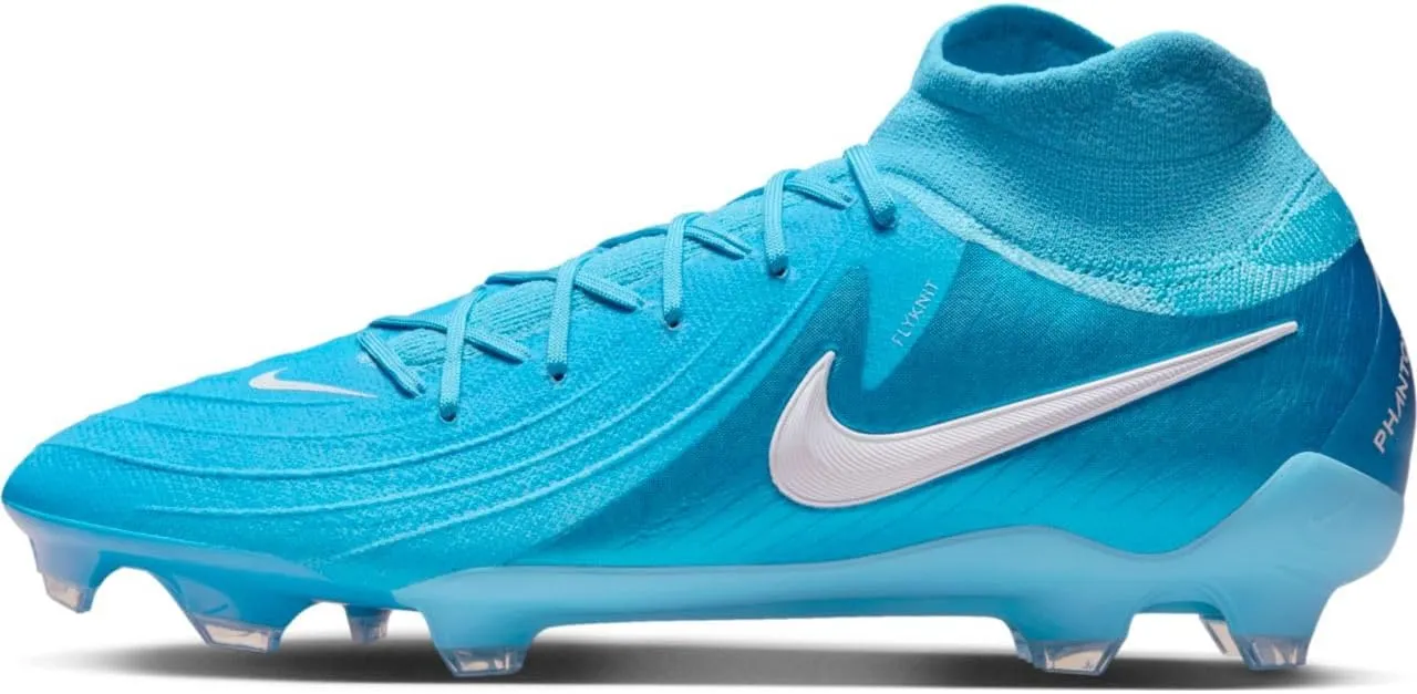 Nike Phantom Luna 2 Pro FG High-Top Soccer Cleats (FJ2575-400, Blue Fury/White) Size 10.5