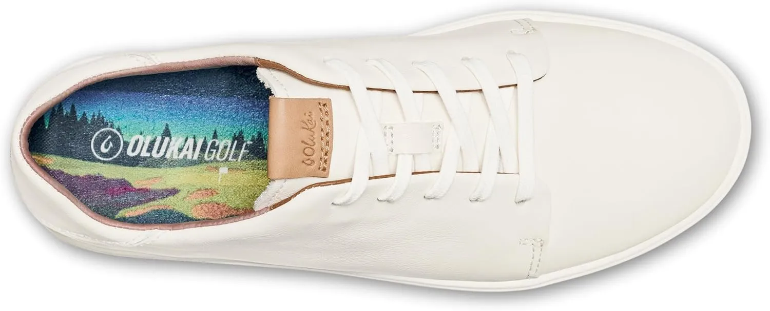 OLUKAI Wailea Women's Golf Shoes, Spikeless Golf Shoes, Supple Full-Grain Leather & Contoured Footbed, Waterproof & Stain-Resistant