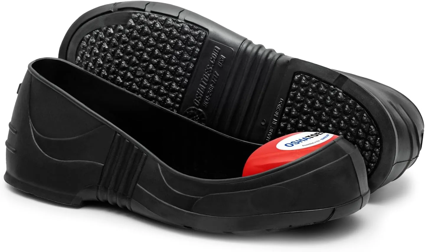 OST Unisex Steel Toe Shoe Covers – Slip-Resistant Lightweight PVC Safety Overshoes with Color Coded Sizing